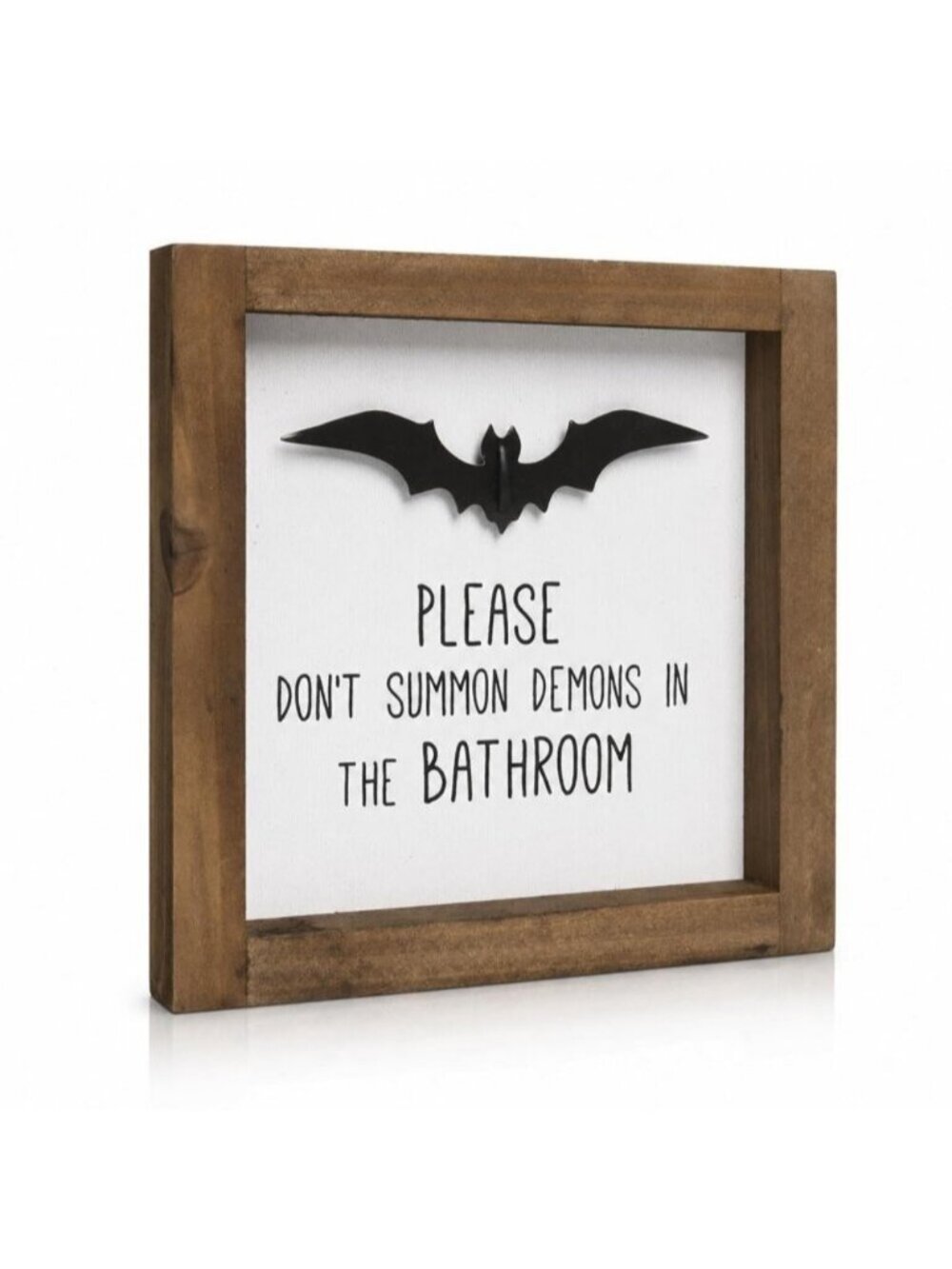 6*6 Inches Halloween Bathroom Sign Gothic Spooky Restroom Shelf Wall Decor
